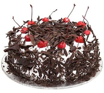 80 Rose Garden Flakey Hearts Black Forest Cake Half Kg Eggless