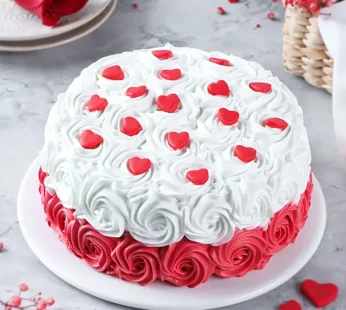 Red & White Swirl Chocolate Cake