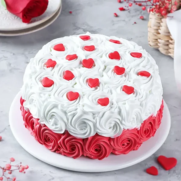 Red & White Swirl Chocolate Cake