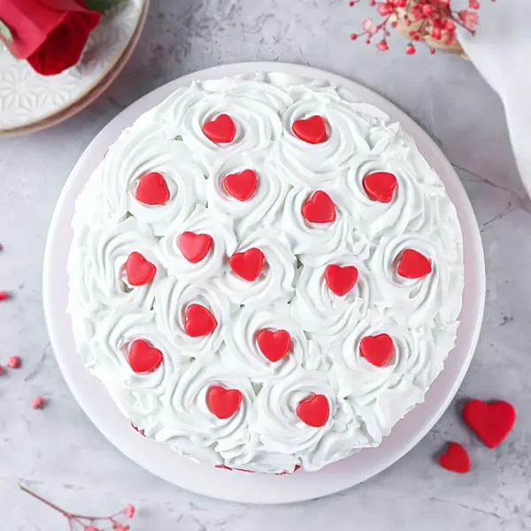 Red & White Swirl Chocolate Cake - Image 2