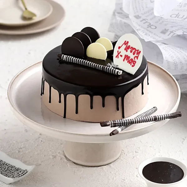 Eggless Christmas Chocolate Cake