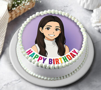 Ghibli-Inspired Pineapple Photo Cake