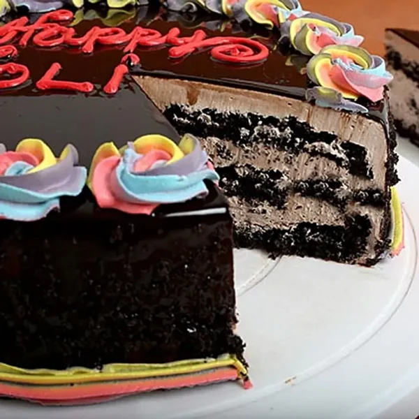 Happy Holi Chocolate Cake - Image 4