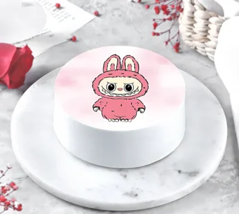 Sweet Mischief Labubu Photo Cake